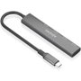 Aisens Hub USB 3.1 USB-C con 4 puertos USB 3.0, Gris